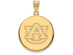 10k Yellow Gold Logoart Auburn University Large Disc Pendant
