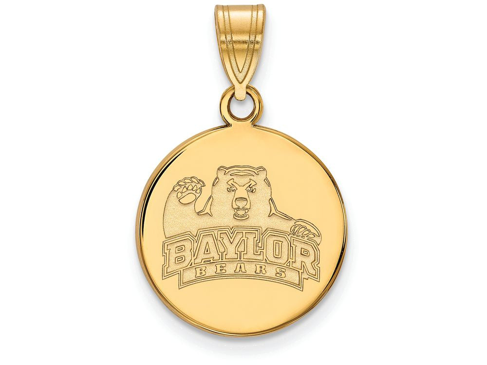 10k Yellow Gold Logoart Baylor University Medium Disc Pendant