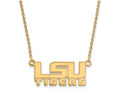 10k Yellow Gold Logoart Louisiana State University Small Pendant Necklace