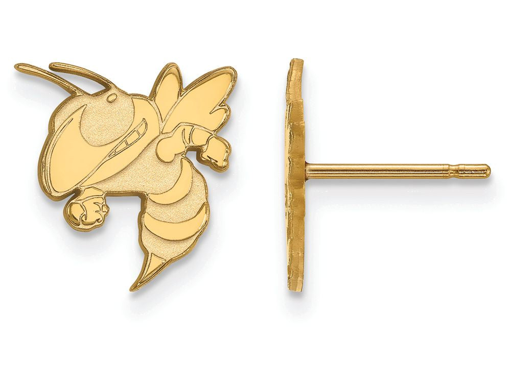10k Yellow Gold Logoart Georgia Institute Of Technology Small Post Earrings