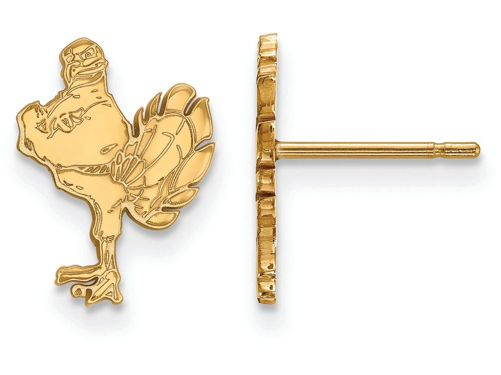 10k Yellow Gold Logoart Virginia Tech Small Post Earrings