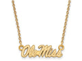 10k Yellow Gold Logoart University Of Mississippi Small Pendant Necklace