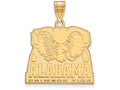 10k Yellow Gold Logoart University Of Alabama Large Pendant
