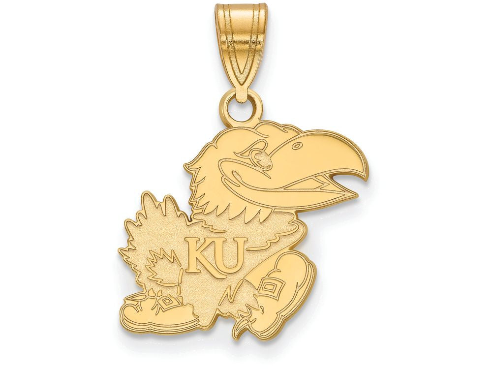 10k Yellow Gold Logoart University Of Kansas Medium Pendant