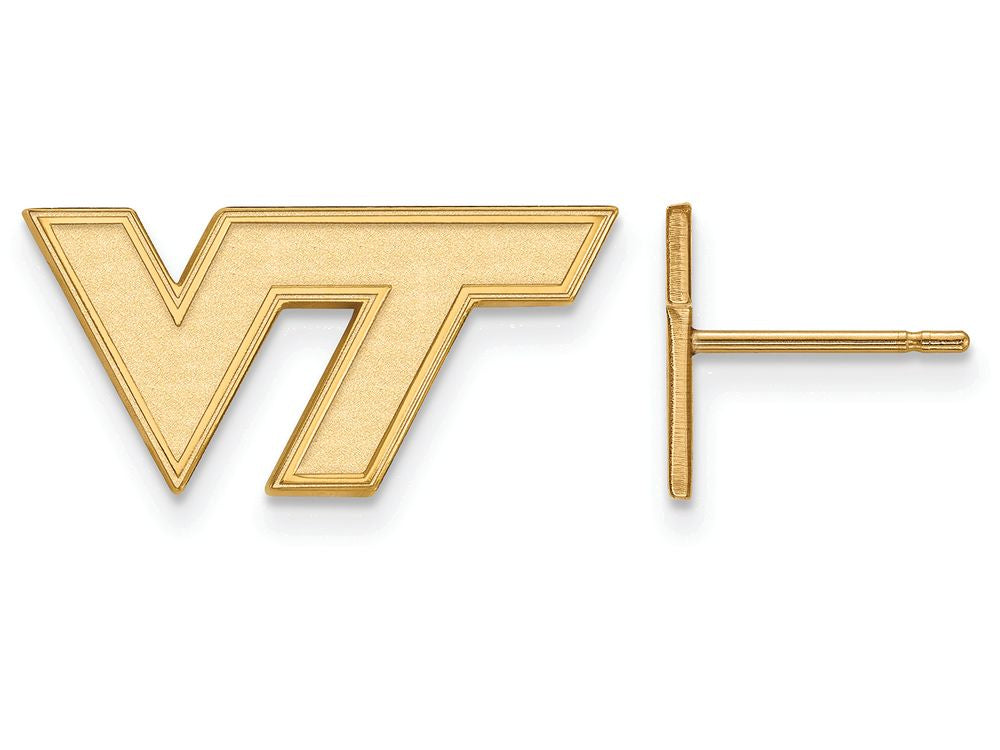 10k Yellow Gold Logoart Virginia Tech Extra Small Post Earrings