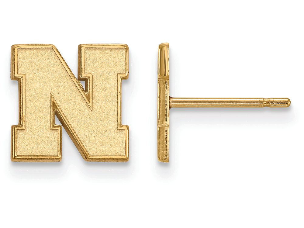 10k Yellow Gold Logoart University Of Nebraska Extra Small Earrings Post