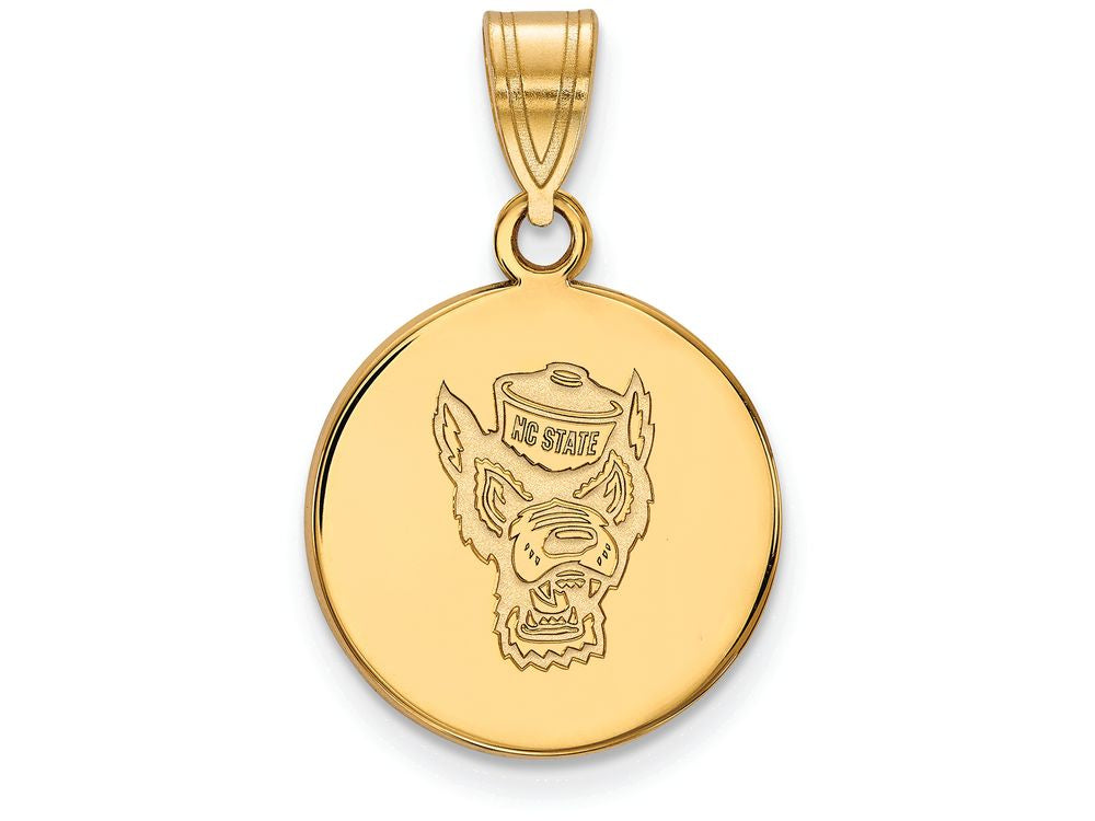 10k Yellow Gold Logoart North Carolina State University Medium Disc Pendant