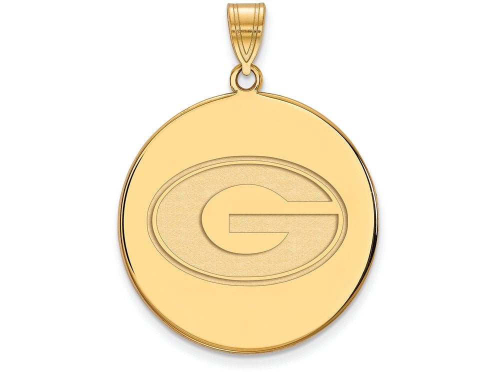 10k Yellow Gold Logoart University Of Georgia Extra Large  Disc Pendant