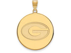 10k Yellow Gold Logoart University Of Georgia Extra Large  Disc Pendant