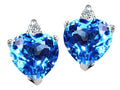 Tommaso Design™ Heart Shape 7mm Blue Topaz Earrings Studs