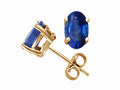 Tommaso Design™ Oval 6x4mm Genuine Sapphire Earrings Studs