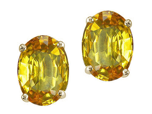 Tommaso Design™ Oval Genuine Citrine Earrings Studs