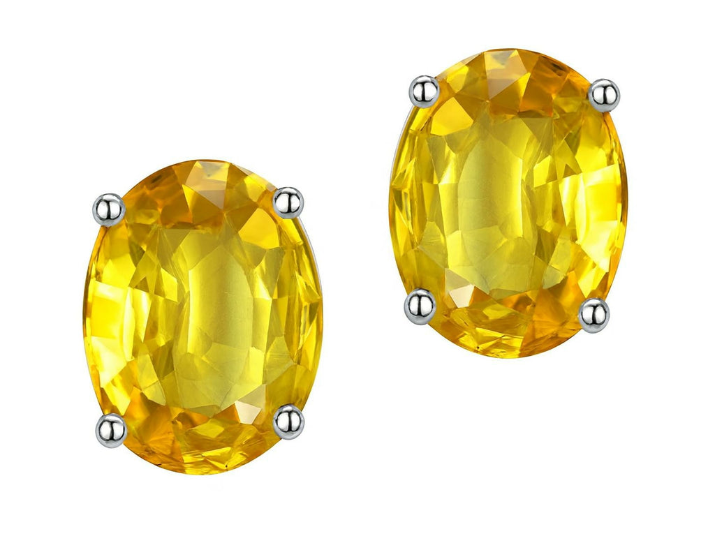 Tommaso Design™ Oval Genuine Citrine Earrings Studs