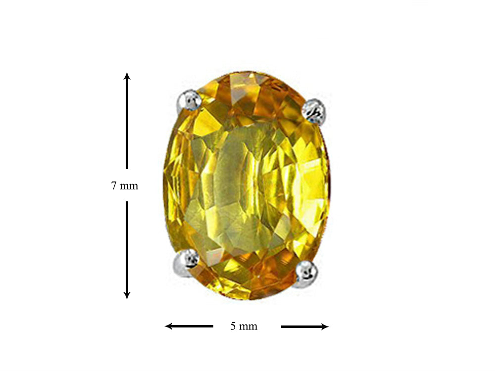 Star K Oval Genuine Citrine Earrings Studs