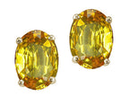 Star K Oval Genuine Citrine Earrings Studs
