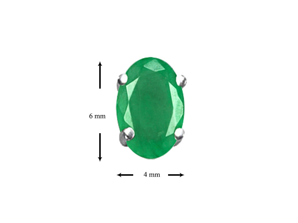 Tommaso Design™ Oval Genuine Emerald Earrings