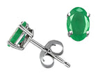 Tommaso Design™ Oval Genuine Emerald Earrings
