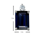 Tommaso Design™ Emerald Cut Genuine Sapphire Earrings Studs