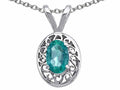 Tommaso Design™ Oval 6x4mm Genuine Emerald Pendant Necklace
