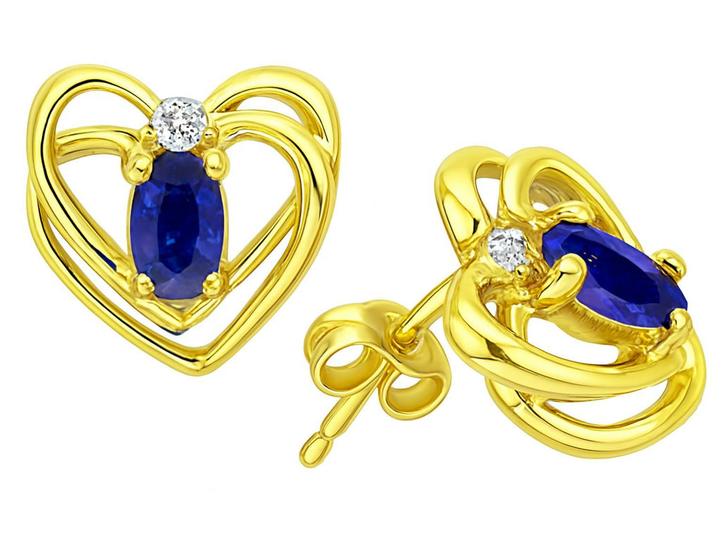 Tommaso Design™ Oval 5x3mm Genuine Sapphire Earrings