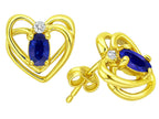 Tommaso Design™ Oval 5x3mm Genuine Sapphire Earrings