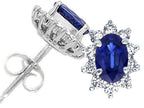 Tommaso Design™ Oval 6x4mm Genuine Sapphire Earrings
