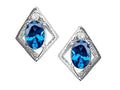 Tommaso Design™ Oval 6x4mm Genuine Blue Topaz Earrings