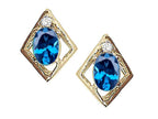 Tommaso Design™ Oval 6x4mm Genuine Blue Topaz Earrings