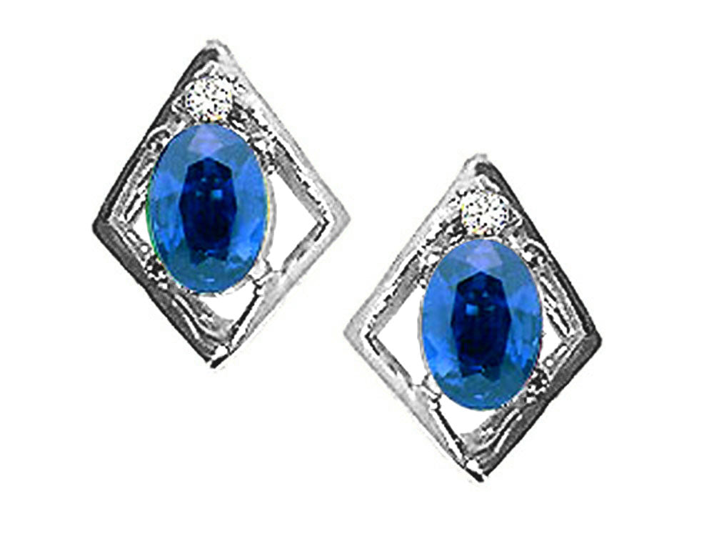Tommaso Design™ Oval 6x4mm Genuine Sapphire Earrings