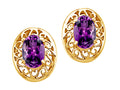 Tommaso Design™ Oval 6x4mm Genuine Amethyst Earrings