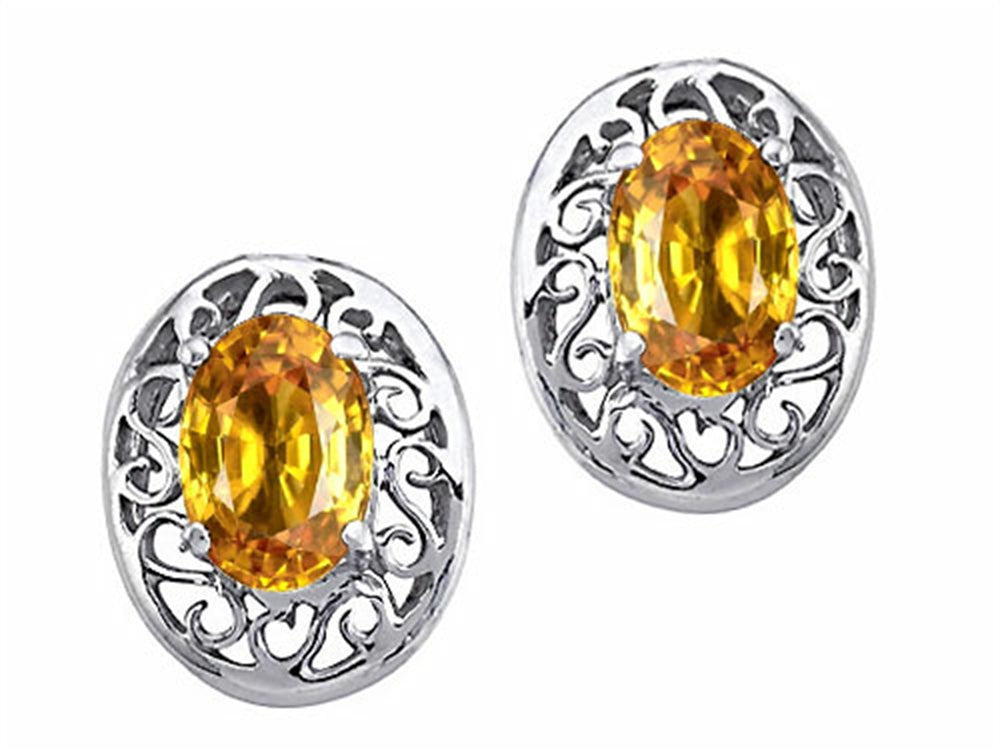 Tommaso Design™ Oval 6x4mm Genuine Citrine Earrings