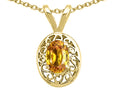 Tommaso Design™ Genuine Citrine Oval 6x4mm Pendant Necklace