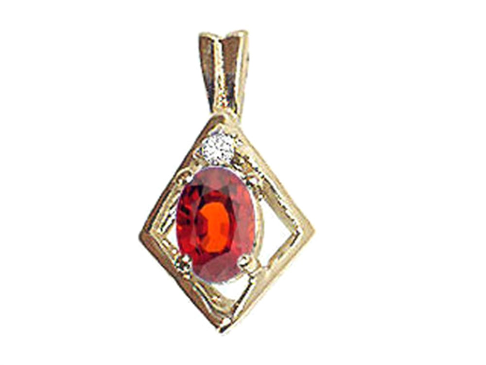 Tommaso Design™ Oval 6x4mm Genuine Garnet Pendant Necklace