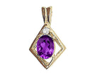 Tommaso Design™ Oval 6x4mm Genuine Amethyst Pendant Necklace