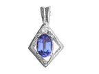 Tommaso Design™ Oval 6x4mm Genuine Tanzanite Pendant Necklace