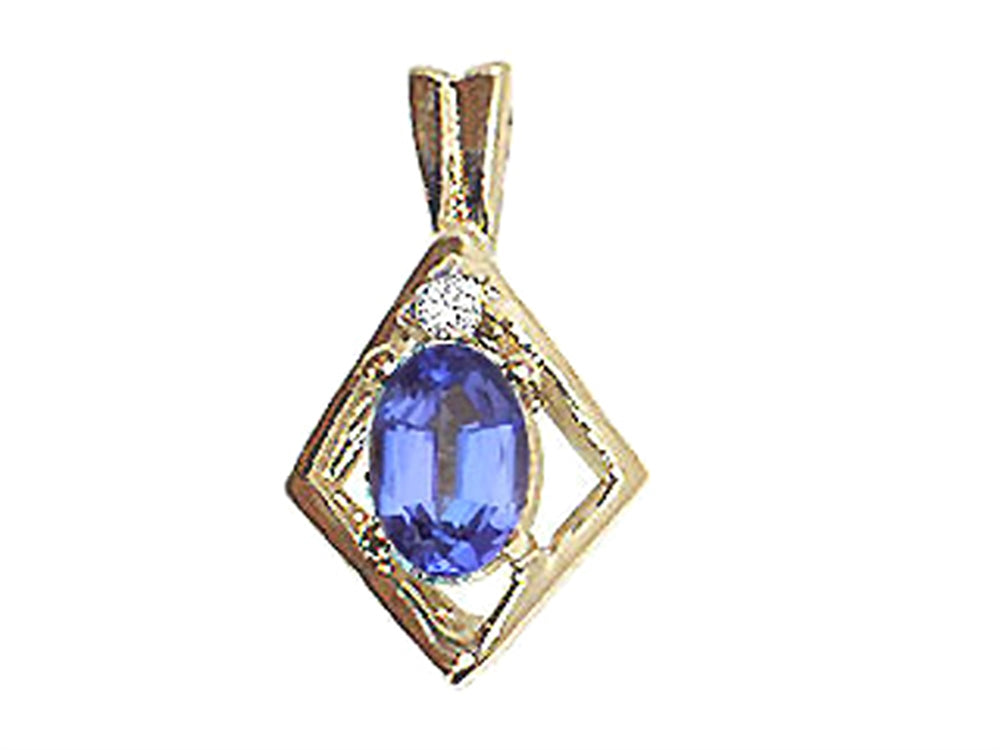 Tommaso Design™ Oval 6x4mm Genuine Tanzanite Pendant Necklace