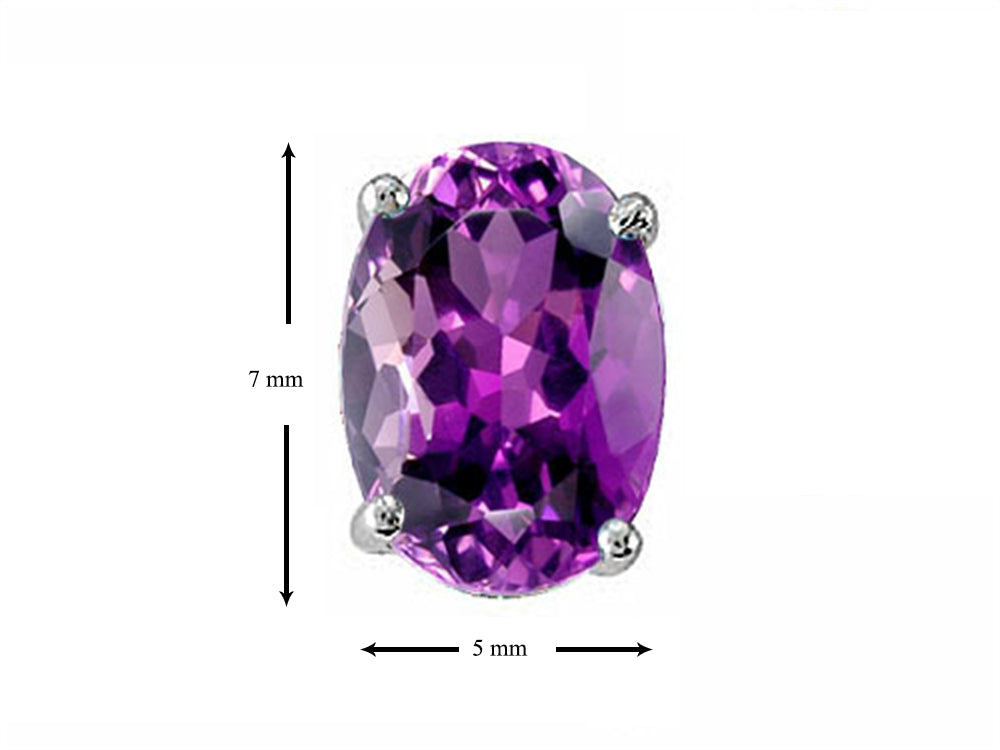 Tommaso Design™ Genuine Oval Amethyst Earrings Studs