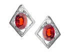Tommaso Design™ Oval 6x4mm Genuine Garnet Earrings