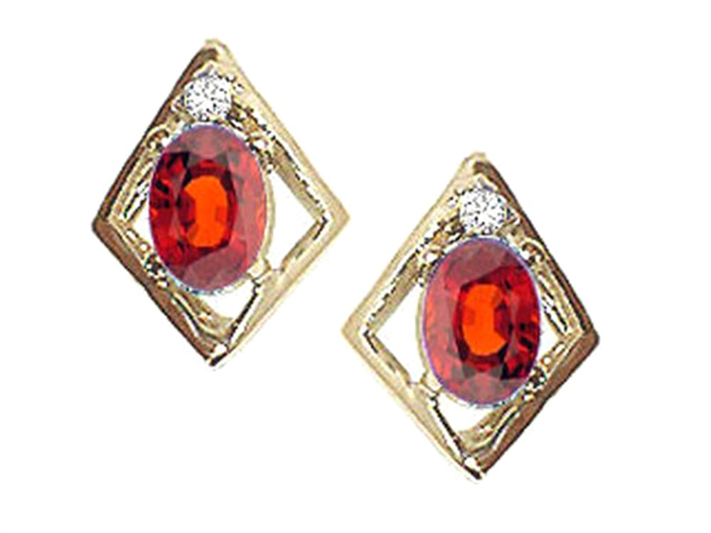 Tommaso Design™ Oval 6x4mm Genuine Garnet Earrings
