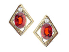 Tommaso Design™ Oval 6x4mm Genuine Garnet Earrings
