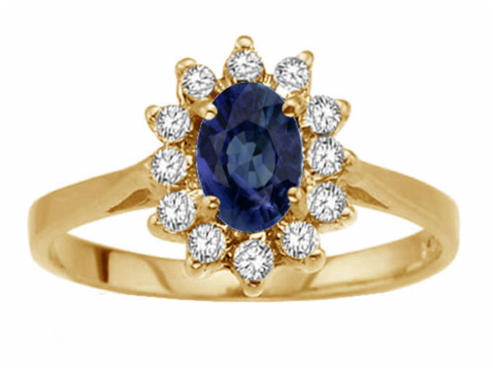 Tommaso Design™ Oval 7x5mm Genuine Sapphire Ring