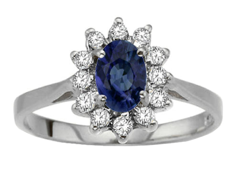 Tommaso Design™ Oval 7x5mm Genuine Sapphire Ring