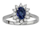 Tommaso Design™ Oval 7x5mm Genuine Sapphire Ring