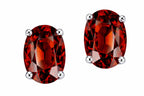 Tommaso Design™ Oval 7x5mm Genuine Garnet Earrings Studs