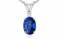 Tommaso Design™ Genuine Sapphire Oval 6x4 Pendant Necklace