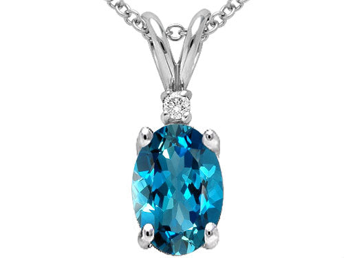 Tommaso Design™ Genuine Blue Topaz Pendant Necklace