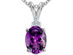 Tommaso Design™ Oval 10x8 Genuine Amethyst Pendant Necklace
