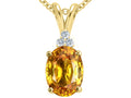 Tommaso Design™ Oval 10x8 mm Genuine Citrine Pendant Necklace
