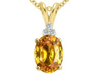 Tommaso Design™ Oval 10x8 mm Genuine Citrine Pendant Necklace