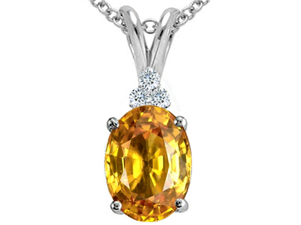 Tommaso Design™ Oval 10x8 mm Genuine Citrine Pendant Necklace